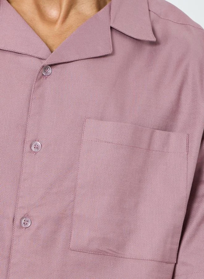 Styli  Men Solid Relaxed Fit Shirt and Pyjama Set for Men | Best Price UAE